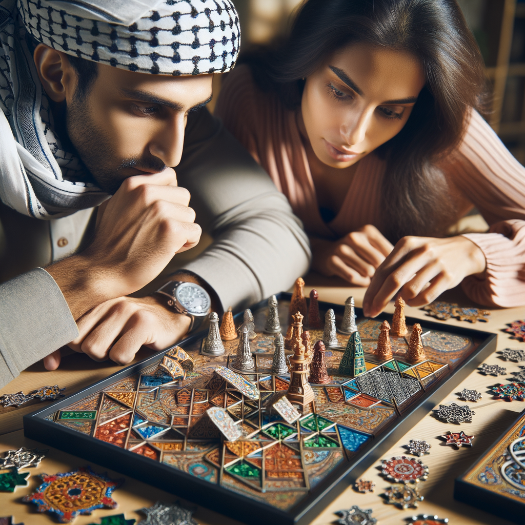 Players strategizing over complex puzzle board games, highlighting the challenge and intellectual stimulation of strategy board games and the difficulty of brain teaser board games.
